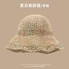 New French floral bow straw hat women's summer seaside beach vacation big eaves sunshade sun hat