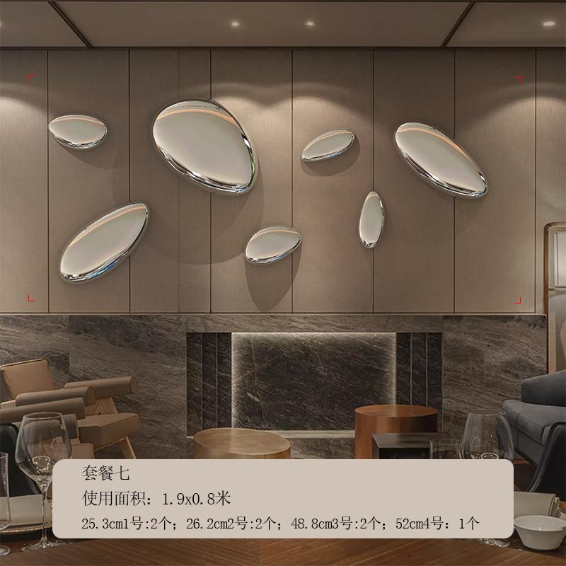 Wall Decor Imitation Stainless Steel Goose Egg Stone Wall Decoratio Creative Water Droplet Wall Decor Pendant Home Hotel Hanging