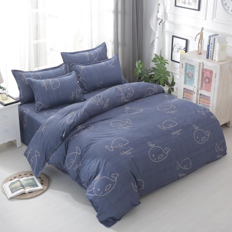 Washed Cotton Skin-Friendly Duvet Cover for Single/Double Bed - Simple & Fresh Design