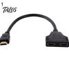 2 порта HDMI-совместимый 1080P Штекер-Розетка 1 в 2 выхода Разветвитель Кабель Адаптер Конвертер