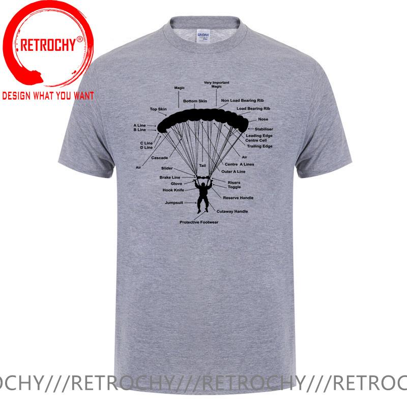 Retro Unisex T Shirt Unisex Funny Parachute Anatomy Magic Skydiving Skydiver TShirt Vintage Paragliding Parachu Paraglider Tee Shirt