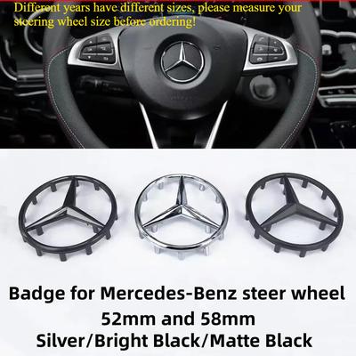 Полый 3D ABS значок логотипа на руль автомобиля 52/58 мм подходит для AMG GLK W202 W204 W210 W211 W212 W220.