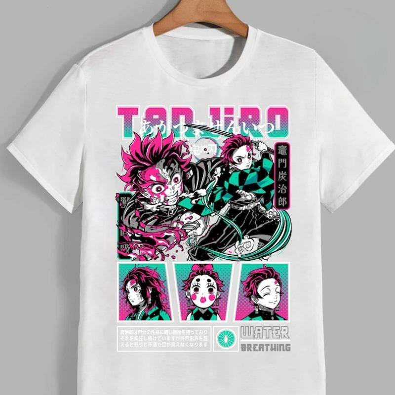 Japanese Kamado Tanjiro Demon Slayer Anime T Shirt Summer Cotton Men Women Streetwear Casual Couple Harajuku Casual Tees Tops