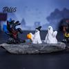 Talos 3 шт. Миниатюрные статуэтки из смолы на Хэллоуин, Тыква, Призрак, Жнец, Замок для жуткого сказочного сада, Дома с привидениями, Микроландшафта