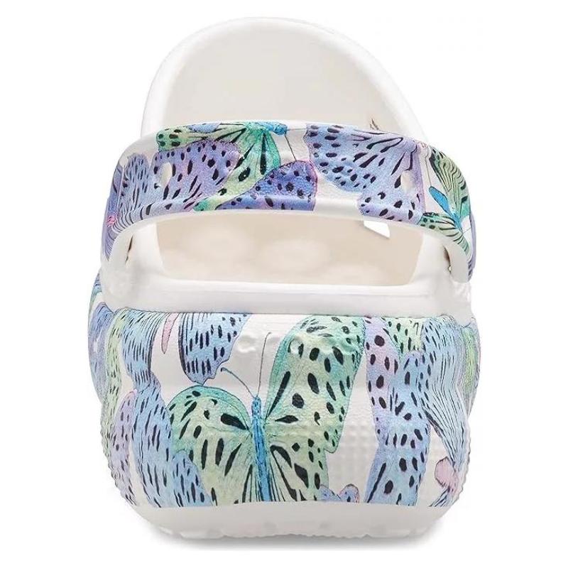 Crocs Дышащие Клоги на платформе с круглым носком и бабочкой Унисекс Белые