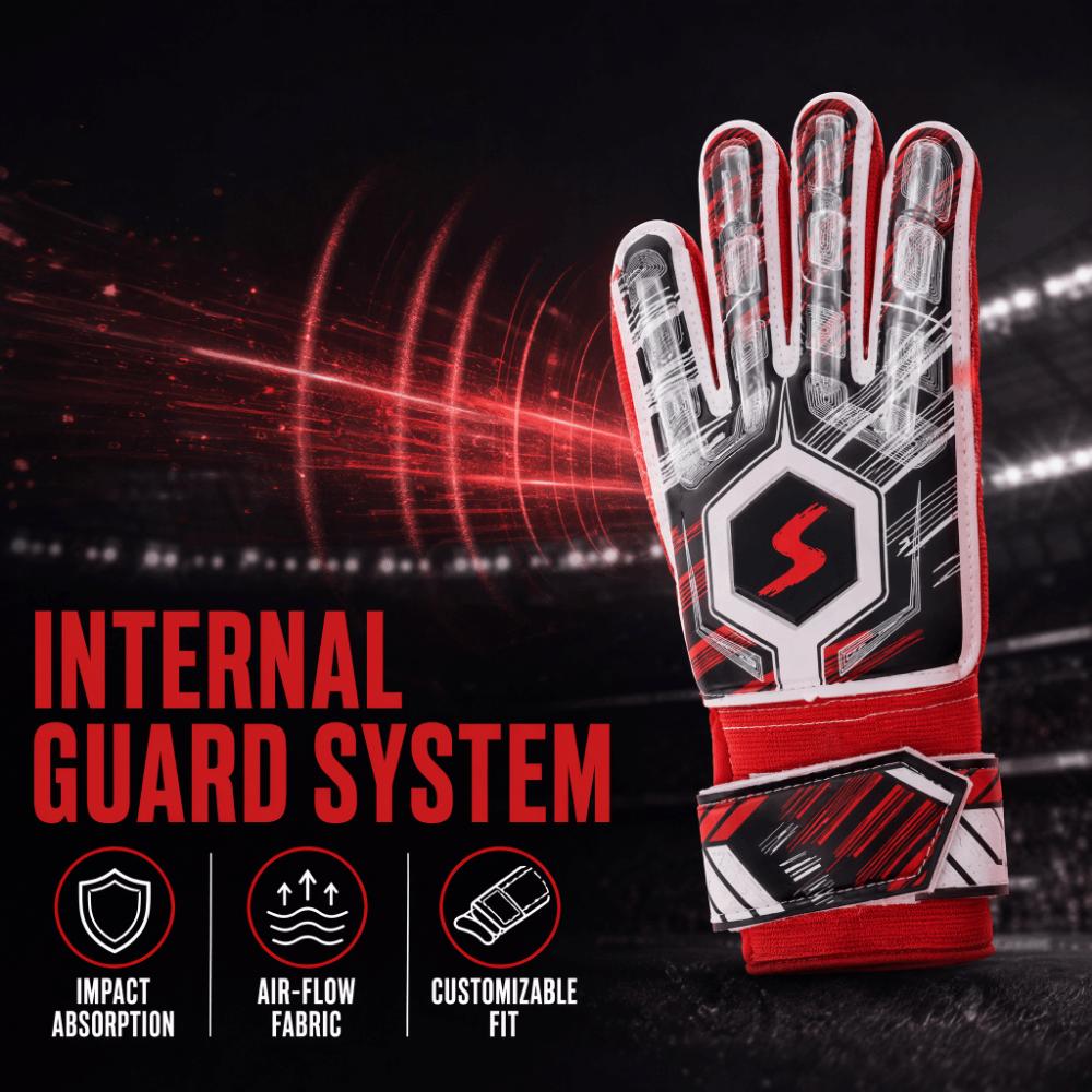 2pcs Latex Material Latex Goalkeeper Gloves Collision Resistance Finger Guard Gloves Soccer Match