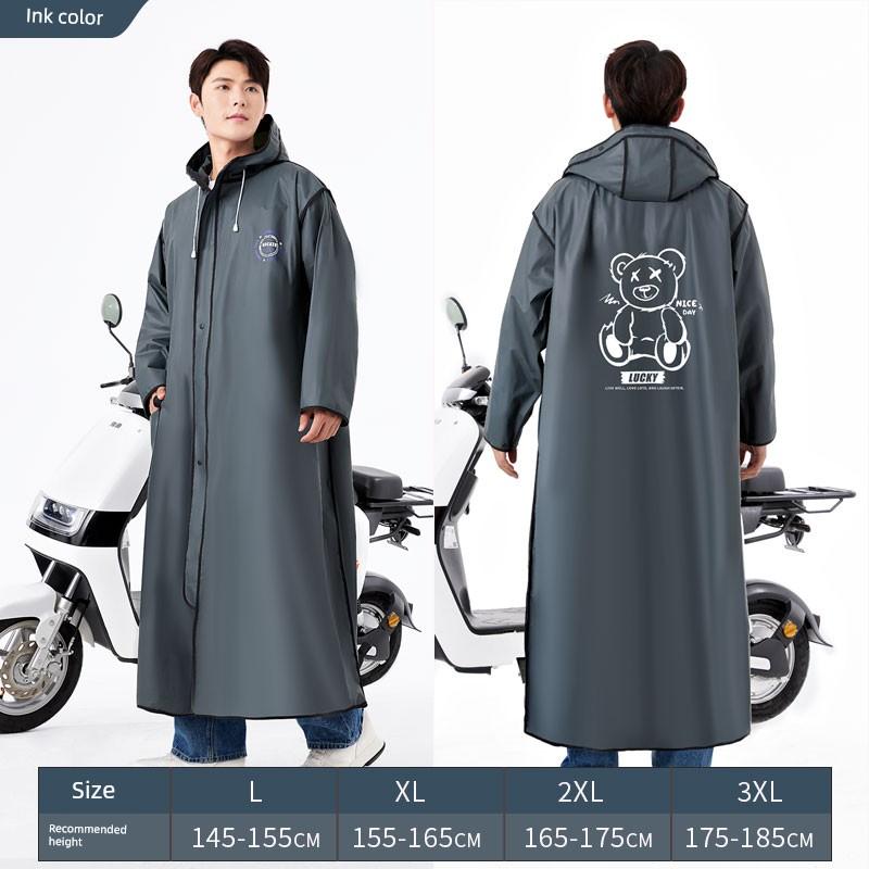Raincoat for Electric Bikes, Long Version for Men and Women, Full-Body Storm-Proof Two-Piece Poncho for Hiking and Electric Bicycles, Adult Cycling