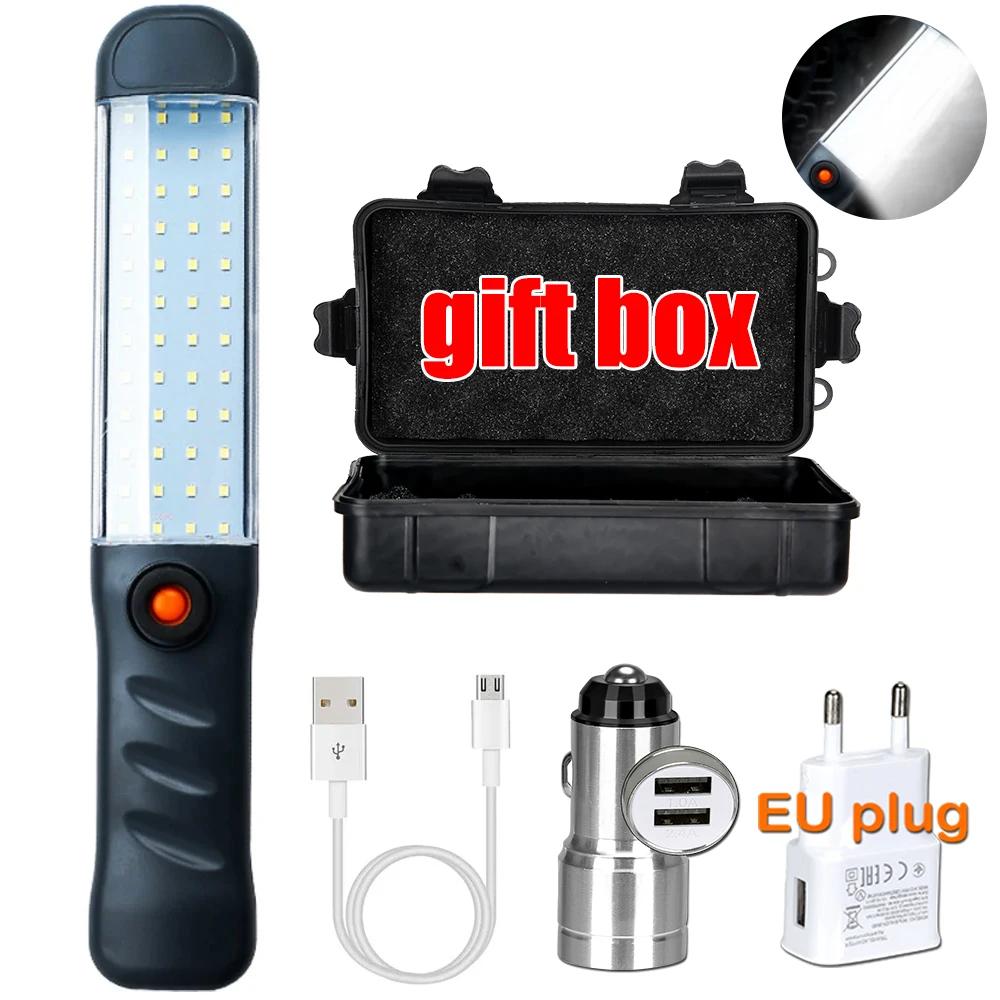 Портативный магнитный авторемонтный рабочий фонарь USB перезаряжаемый светодиодный фонарик с магнитным крючком для ремонта автомобиля рыбалки чрезвычайных ситуаций