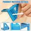 3D Multi Angle Aluminum Red Measuring Ruler 45/90 Degree Woodworking Square Protractor Drawing Line Miter Triangle Layout Tool