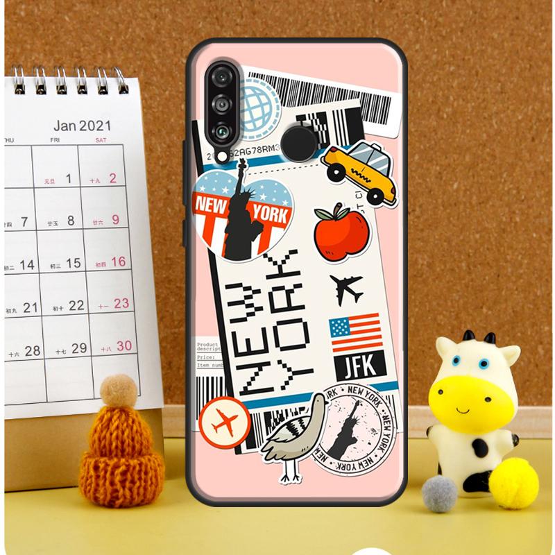 Travel Boarding Pass Tokyo For Huawei Nova Y61 Y60 Y70 Y72 Y73 Y90 Y91 12i 11i 3i 7i 8i 9 10 SE P20 P40 P30 Lite Case