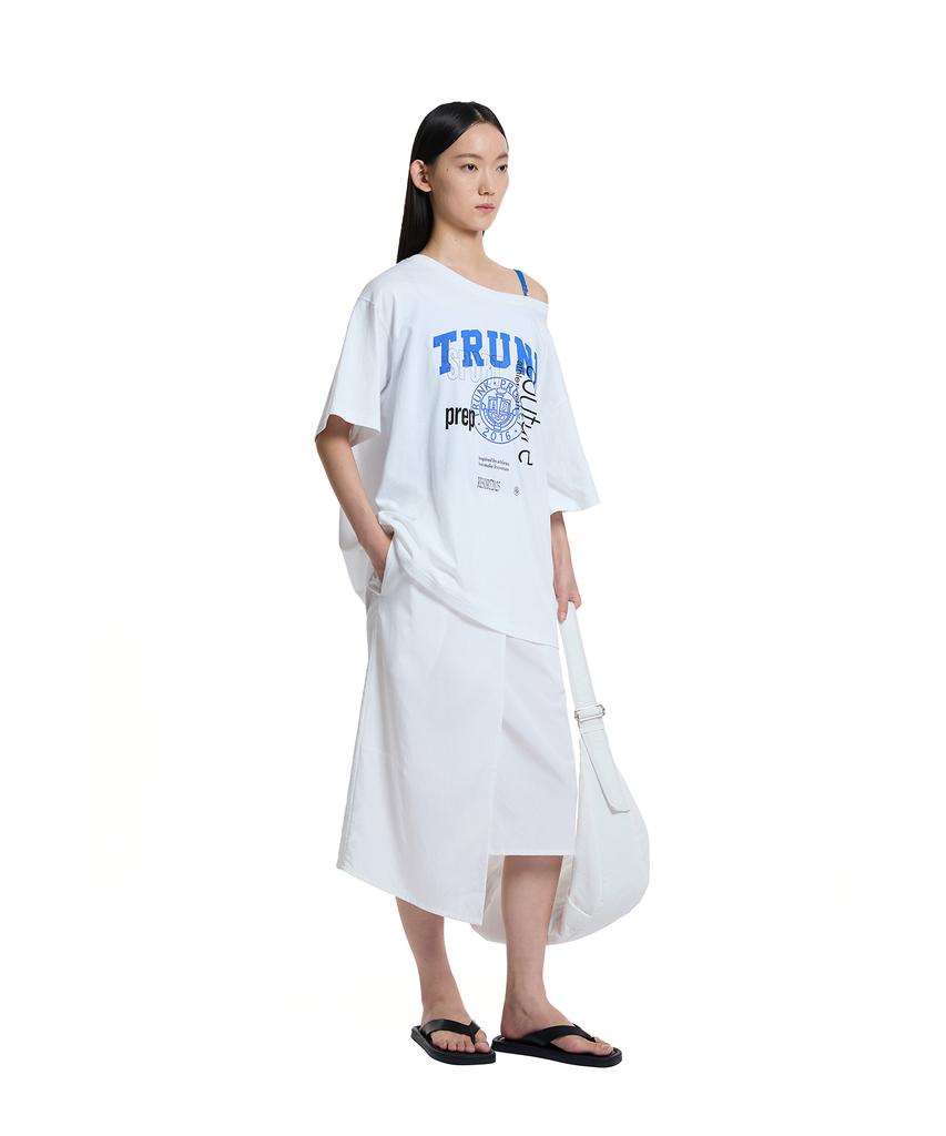 Trunk Project Belted Wrap Skirt_White