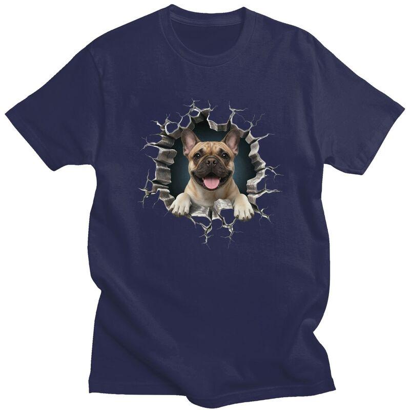 French Bulldog Wall Breaker T Shirt Men Short Sleeves 100 Cotton Tshirt Casual Frenchie Dog Lover Tee Tops Streetwear Tshirt