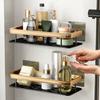 No-Punch Storage Rack,Wall-Mounted Multifunctional Toiletries Organiser for Bathroom,Aluminum Storage Racks for Kitchen Toilet