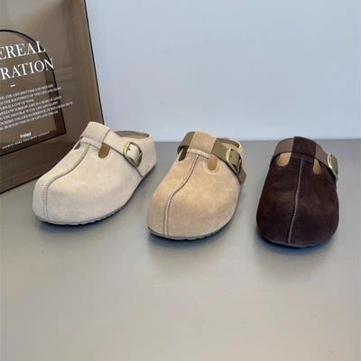 Женские тапочки на танкетке, фланелевая накладка на носок, женские мюли для отдыха на улице, новинка, 5 см внутренняя высота, большая головка, Zapatillas De Mujer