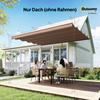 Retractable Pergola Cover, 2.55 x 2.5 m Replacement Canopy Fabric for 3 x 3 m Frame, Roof Top Only, Brown