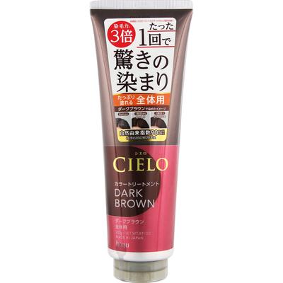 Hoyu Cielo Color Treatment для всего тела, темно-коричневый, 230 г. Временный краситель для седых волос. Краситель для седых волос. Наносить на сухие волосы.. 1. Хорошо ополоснуть