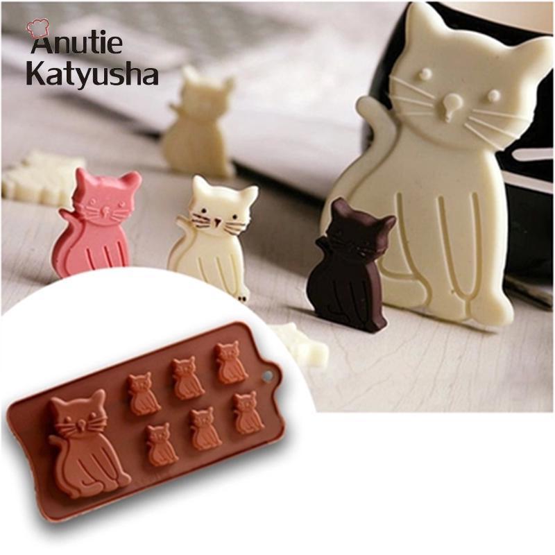Формы для шоколада, 3D форма кошки, силиконовые формы для выпечки, форма для выпечки торта, инструмент для украшения торта, сделай сам, кухонная форма для мыла для рук