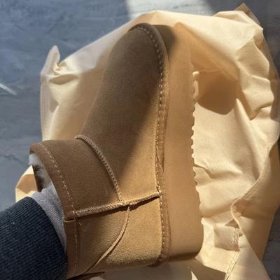 Чжоу Дунъюй те же бархатные толстоподошвенные шерстяные угги корейская версия 2025 новая верхняя одежда зимние теплые пушистые короткие сапоги