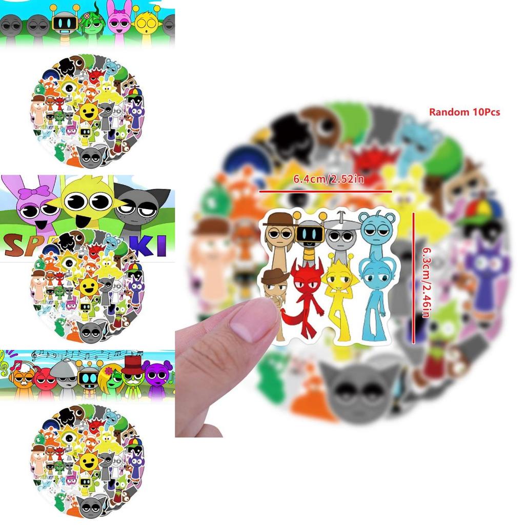 55 шт. Милые водостойкие наклейки Incredibox Sprunki для креативного украшения
