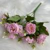 30 см розово-розовый шелковый пион Букет из искусственных цветов 5 больших головок и 4 бутонов Дешевые поддельные цветы для дома, свадебного украшения в помещении