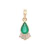 Emerald Gemstone 14K Solid Gold Gemstone Necklace Emerald Pear Shape Gift Pendant For Her