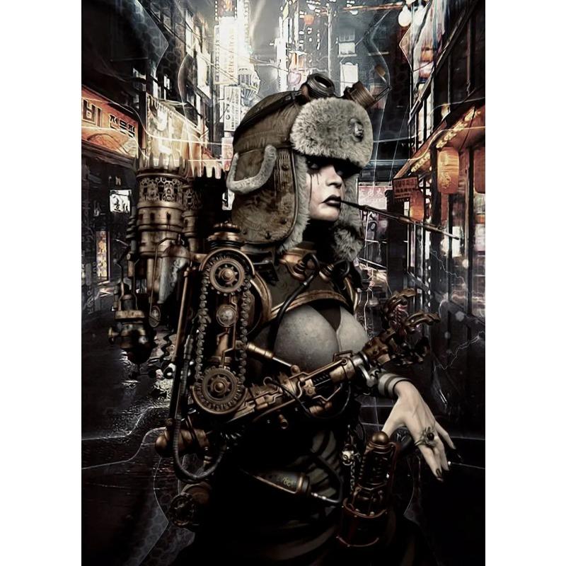 Винтажный Стимпанк Кот Город Ретро Животные Сова Ворон Лягушка Обезьяна Настенное Искусство Постеры Холст Живопись Принты Картинки Декор для Дома Комнаты