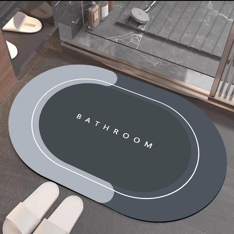 Nordic Wind Bathroom Diatom Mud Moisture-wicking Mat Non-slip Quick Dry Durable Washroom Foot Mat Home Bathroom Mat