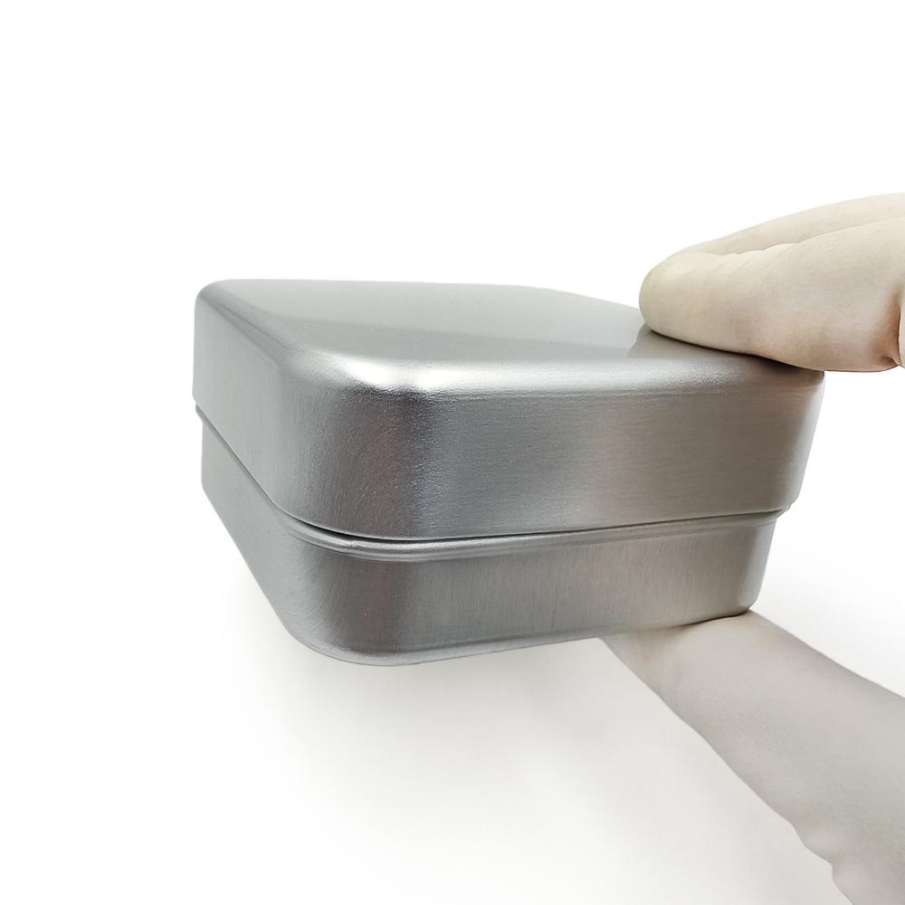 Квадратная алюминиевая стоматологическая чашка Стоматологическая коробка с крышкой Алюминиевый стоматологический держатель Стоматологический контейнер-лоток