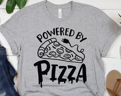 Powered By Pizza Shirt, Funny Pizza Shirt, Pizza Shirt, Pizza Lover Shirt, Pizza Lover Gift, Pizza Fan Shirt, Pizza Fan Gift, Pizza T Shirt