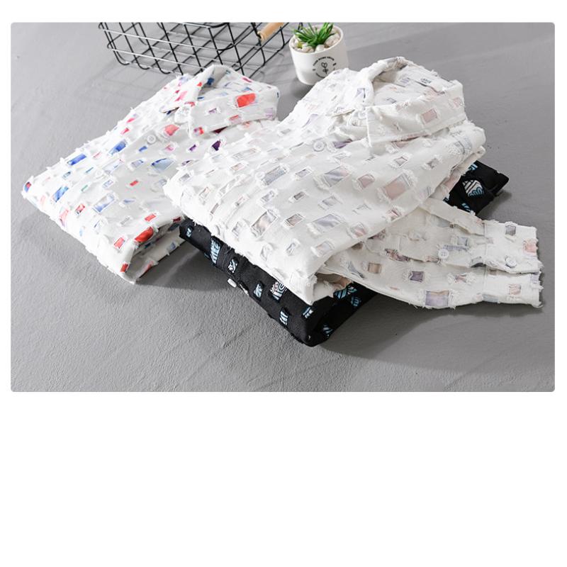 Молодежная популярная рубашка с длинным рукавом в клетку с цветными дырками для мальчиков, уличная свободная мужская рубашка, рубашки из чистого хлопка на весну/осень, повседневная верхняя рубашка