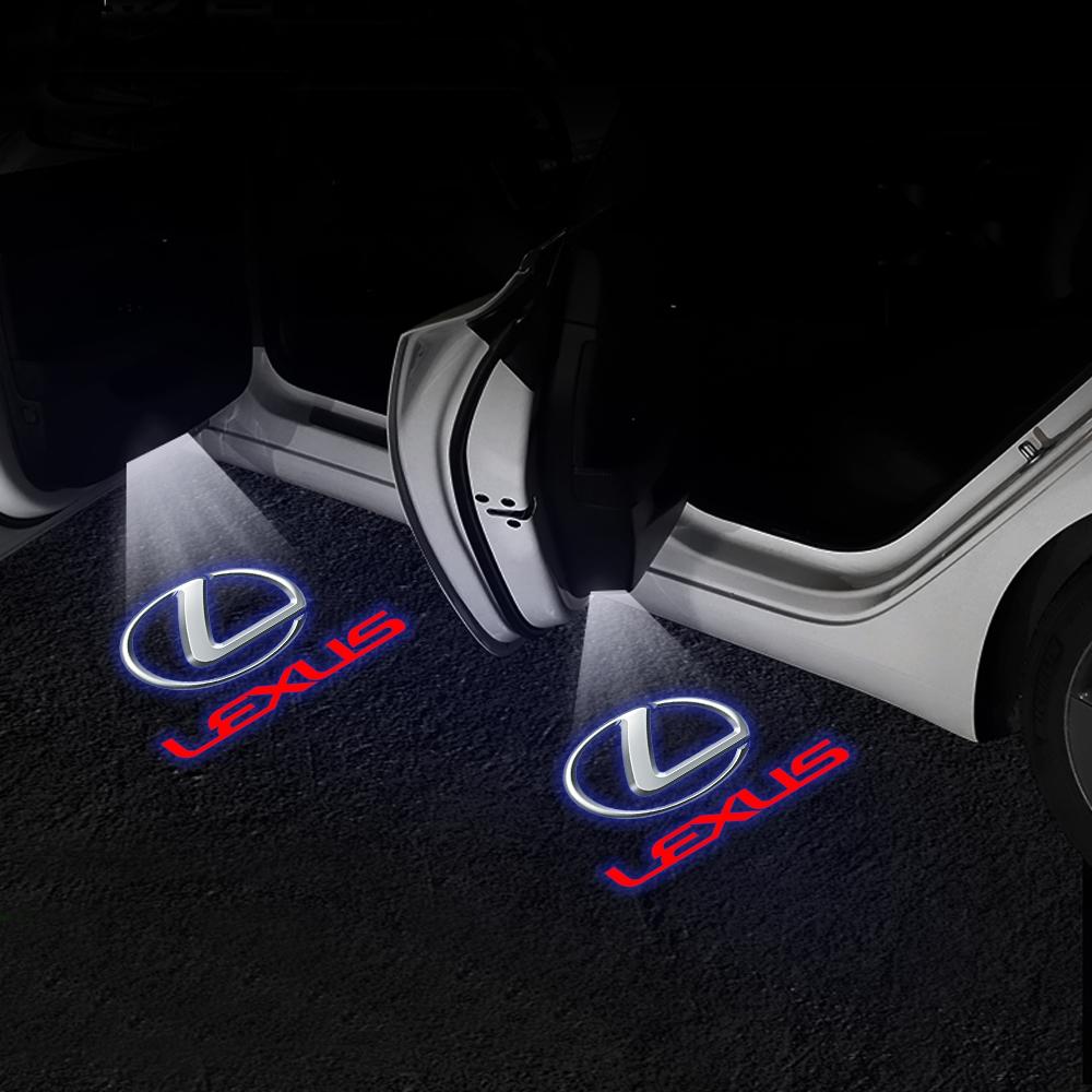 SKIA7 Interior Stickers Car Door HD Logo Courtesy Lamp Laser Projector Welcome Light For Lexus NX IS 250 RX GS UX RX300 RX350 CT200H G