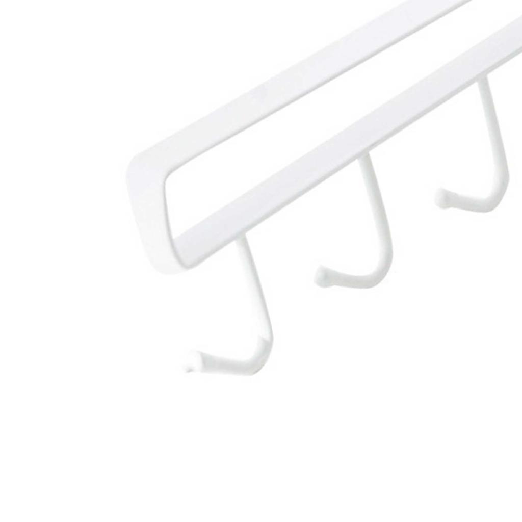 Крючок под шкафчик многофункциональный, нержавеющий, железный, 6 крючков, подвеска для хранения в шкафчике для спальни, кухни, белый