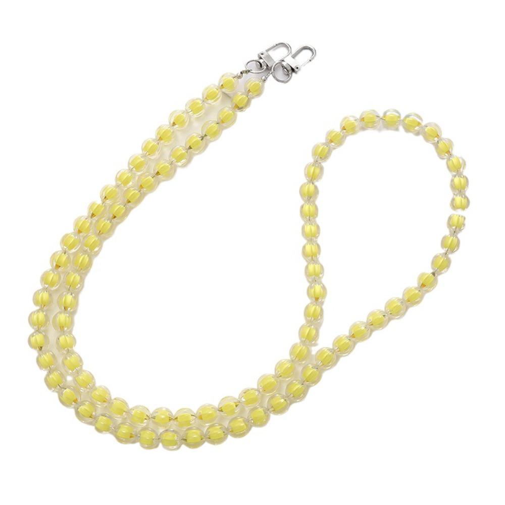Universal Candy Color Beaded Crossbody Chain Long-style Phone Neck Straps Keychain Pendant