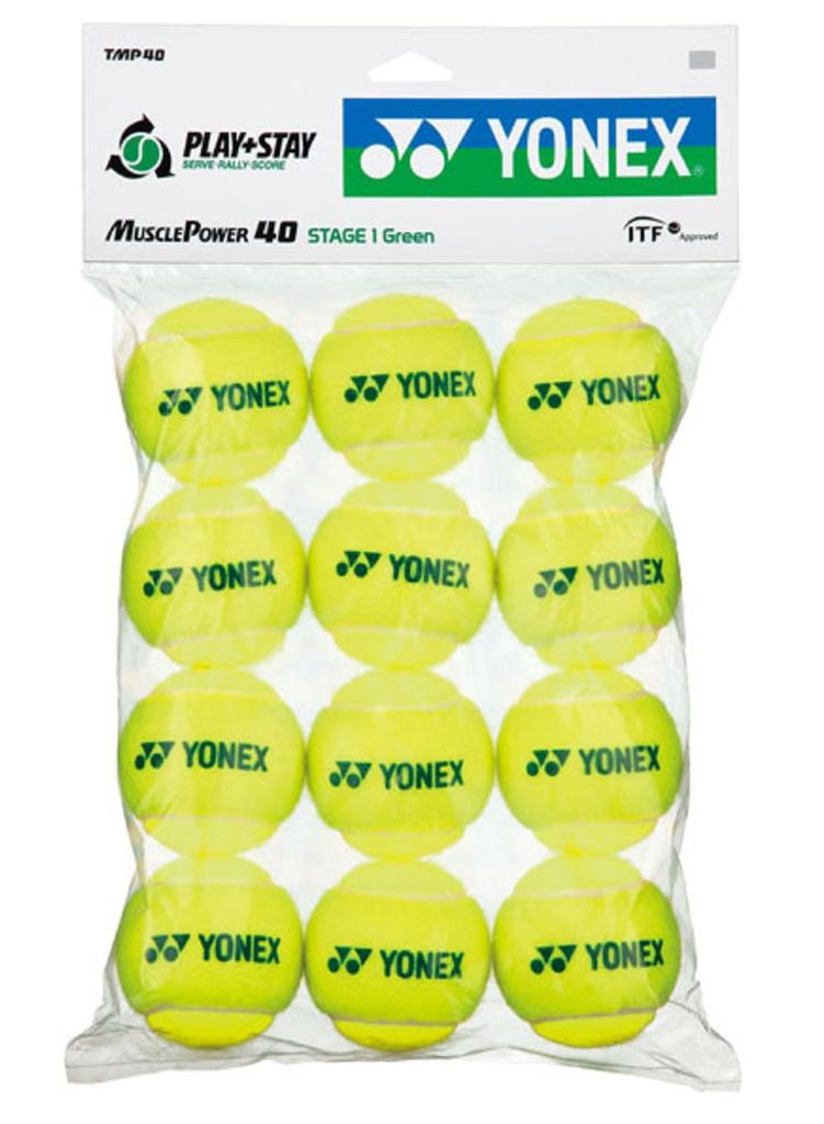 YONEX Мячи для тенниса Muscle Power Ball 40 Мячи для для юниоров 8 лет и TMP40 (12 Дюжин) (Возраст вверх)