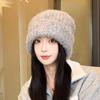 Теплая шапка с бантом, вязаная шапка, однотонная вязаная шапочка, милая вязаная крючком шапочка для бассейна, для улицы