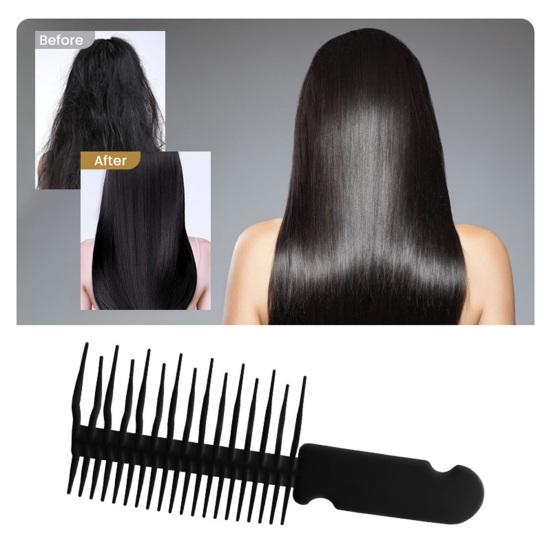 Anti-knotting Wet Hair Comb with Grooved Handle Fine Wide Teeth Anti-static Detangling Comb Men Women Hair Detangler Styling Comb