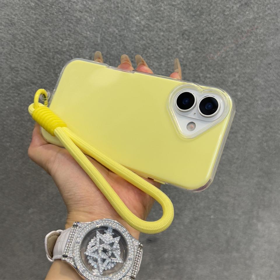 Силиконовый чехол для телефона с ремешком на запястье для iPhone 16 15 14 13 12 11 Pro Max Plus Милый прозрачный защитный чехол со шнурком Противоударная крышка