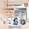 22 Цвета Акриловые Маркеры-Ручки Extra Fine Tip Серые/Телесные Тона Набор Маркеров Pro Color с Прозрачным Окном
