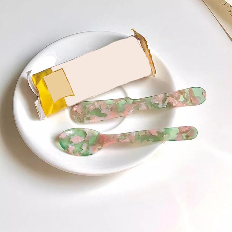 Красочные акриловые ложки для льда, сливок, кофе, икры, ложки для помешивания, десертные ложки, чайные ложки, столовые приборы, реквизит для вечеринок и фото