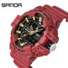 Мужские часы Sanda Sports Роскошные светодиодные цифровые военные кварцевые часы Мужские водонепроницаемые наручные часы в стиле G Relogio Masculino Часы