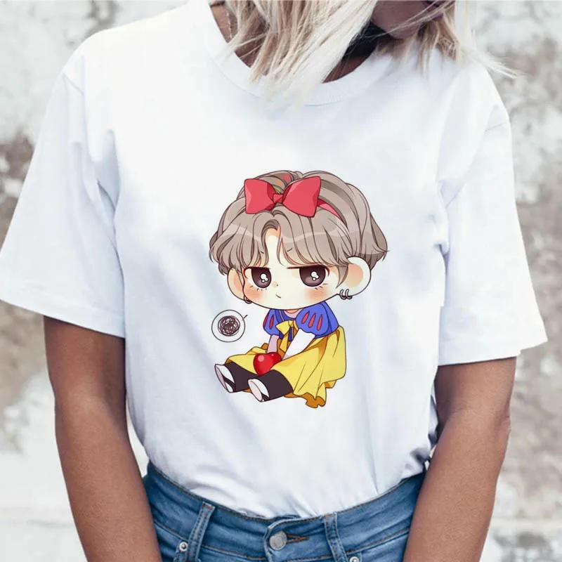 K-pop Футболка ДЖИН СУГА ДЖЕЙ ХОУП Женская ДЖИМИН ВИ ЧОНГУК Топ Футболка для K Pop Корейские Футболки Смешная Графическая Женская Футболка K-pop Y2k Топ