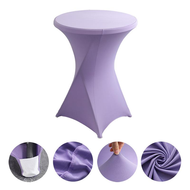 Height Stretch Round Tablecloth Cocktail Table Cover Spandex Table Cloth Bar Hotel Party Wedding Elastic TableCloth Decor