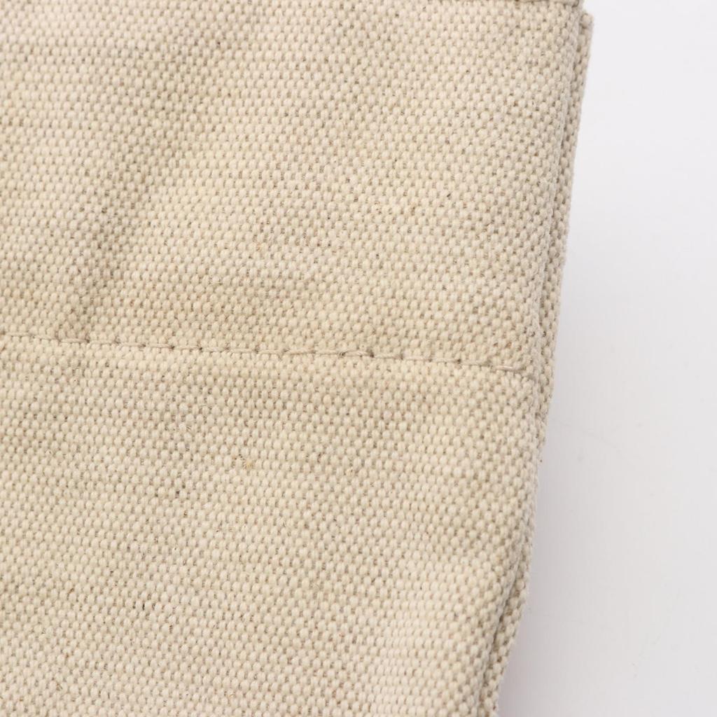 Used JIL SANDER Flat Shopper Square Tote Bag canvas leather Beige Black Used Women
