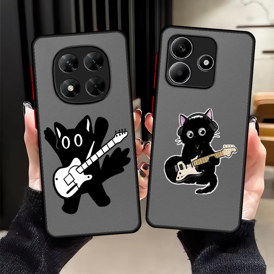 Чехол Музыкальная кошка для Xiaomi Redmi Note 14 11 12 A4 10 13 Pro Plus 13C 9S 14C Funda Задняя крышка телефона
