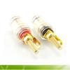 4mm Gold Plated Amplifier Speaker Banana Plug Binding Posts Oxidation Resistance Brass Terminal W/ Transparent Shell