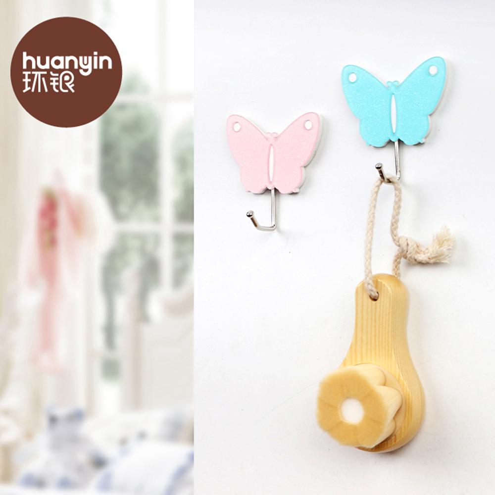 Modern Design Self-Adhesive Colorful Decorative Butterfly Plastic Hook Multifunctional