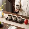 Portable tea set travel souvenir Guochao outdoor ceramic tea making Kuaike cup two people travel tea set
