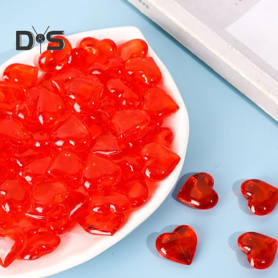 250 шт. акриловых сердечек из искусственного кристалла, полупрозрачных в форме сердца, наполнителей для ваз с искусственными драгоценными камнями для самостоятельного украшения стола на День святого Валентина, свадебной вечеринки