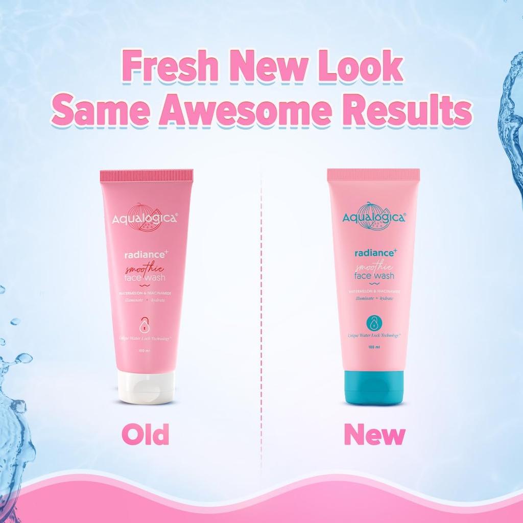Aqualogica Radiance+ Smoothie Face Wash 100 Ml X Pack Of 2 For Hydrated Clear Glowing Skin