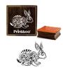 Printtoo Craft Textile Rabbit Pattern Square Wooden Rubber Stamp Scrap-booking-2 x 2